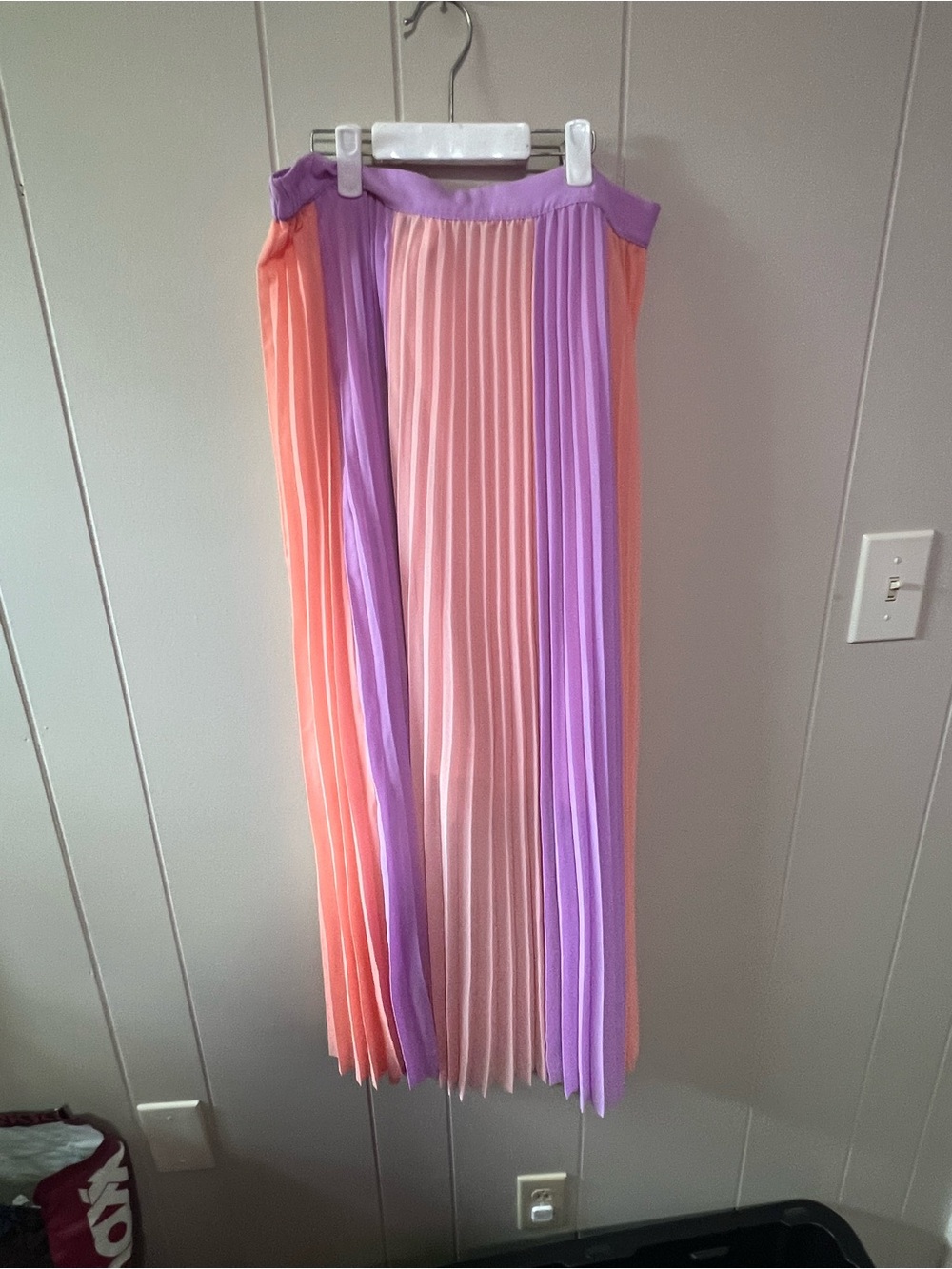 Skies Are Blue Pleated Maxi Skirt - Peach & Lavender - Picture 3 of 3
